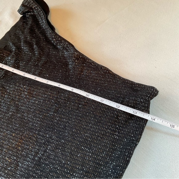 Evening Dress Black Glitter One Shoulder Gown Size S - Picture 6 of 8